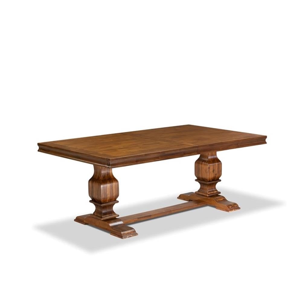 9-Piece Acacia Wood Dining Table Set with Faux Leather Chairs H3246