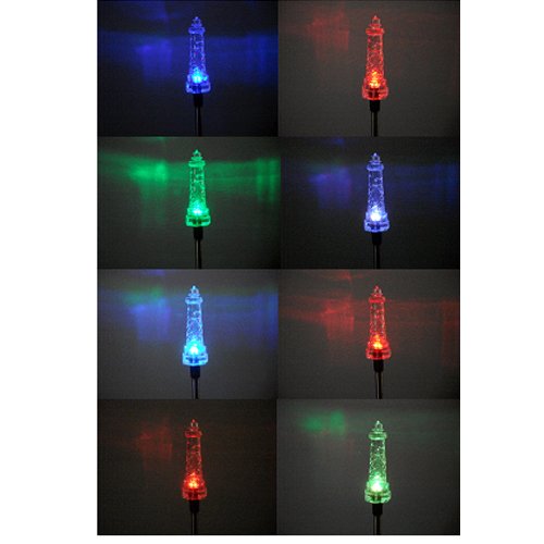 Solar Powered Lighthouse Garden Stake Color Changing Light 12 PCS S87682