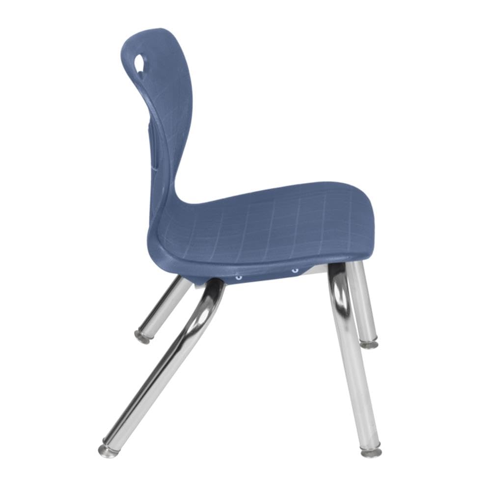 42" Square Mobile Table with Black Legs and 4 Navy Blue Stack Chairs Q779