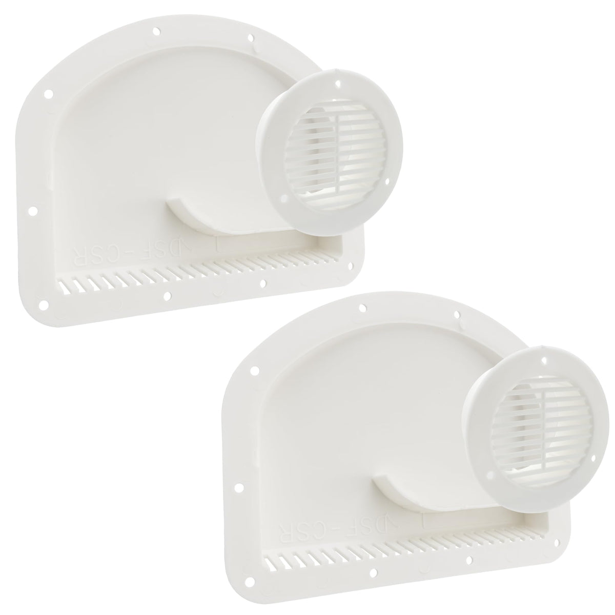 White Trailer Exterior Vent Cowl with Grill 2 Pack L4211