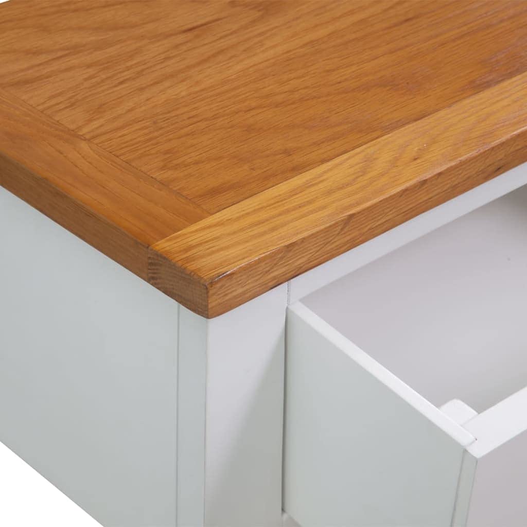 Solid Oak and Acacia Wood Console Table with Shelf and Two Drawers H6555