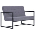 Light Gray Fabric 2 Seater Loveseat Sofa with Steel Legs B49351