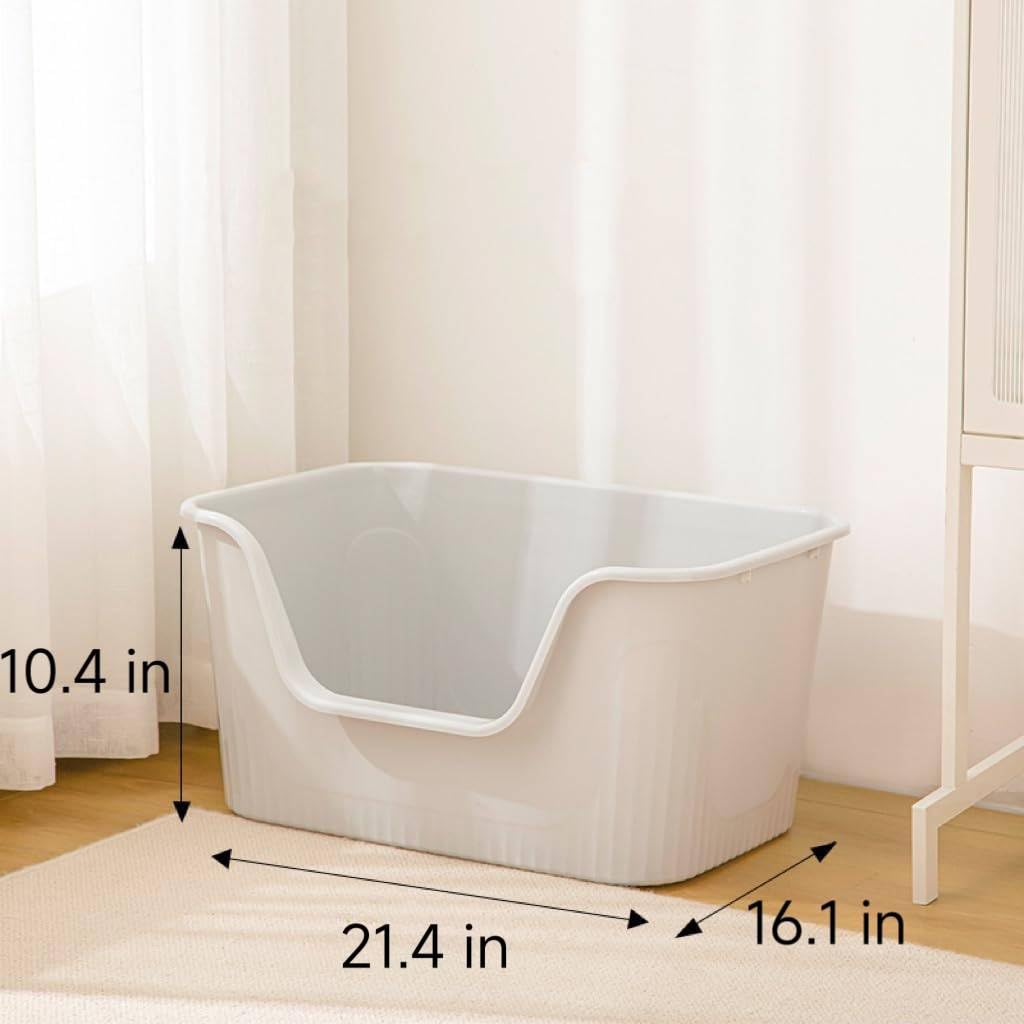 Large Cat Litter Box with High Sides and Low Entry C833420