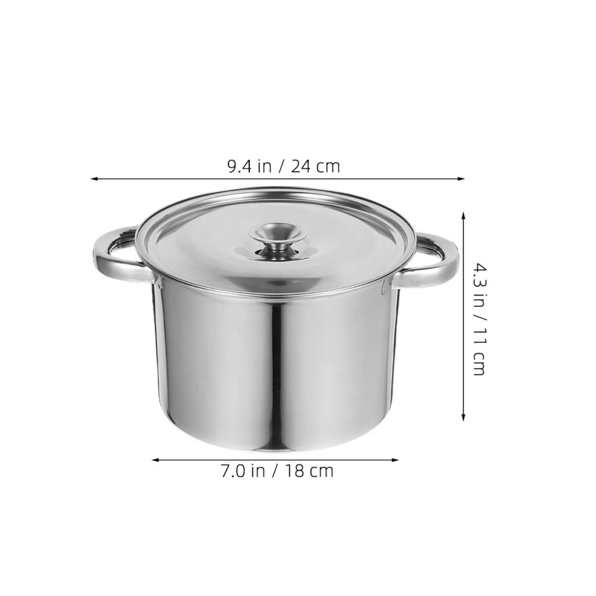 Stainless Steel Double Handle Soup Pot with Lid V189
