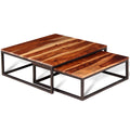 Two Piece Nesting Coffee Table Solid Sheesham Wood Z354047