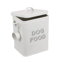 Airtight Dog Treat Container and Food Storage Tin with Lid, Handle, Scoop, 4-5 lbs Capacity, White N441