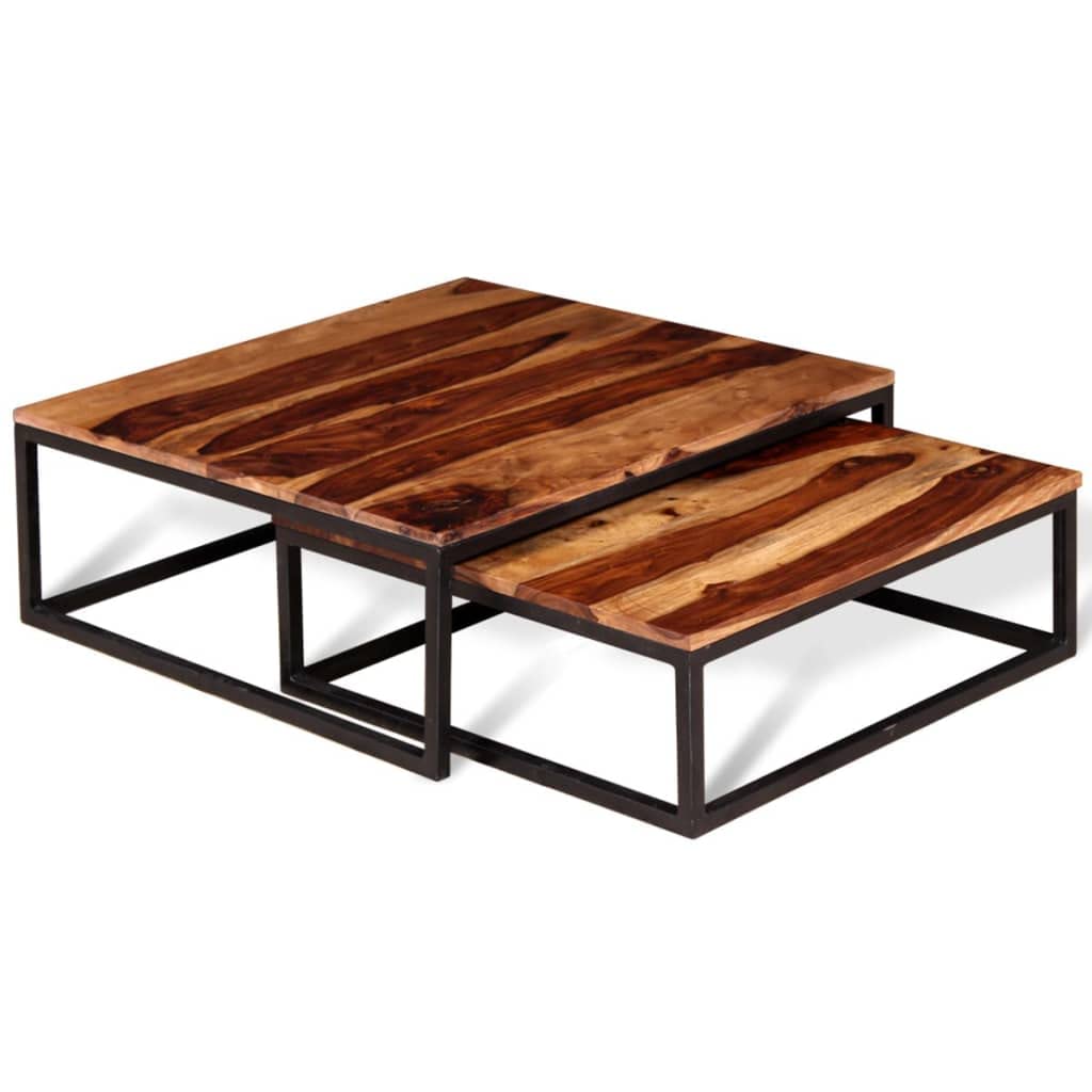 Two Piece Nesting Coffee Table Solid Sheesham Wood Z354047