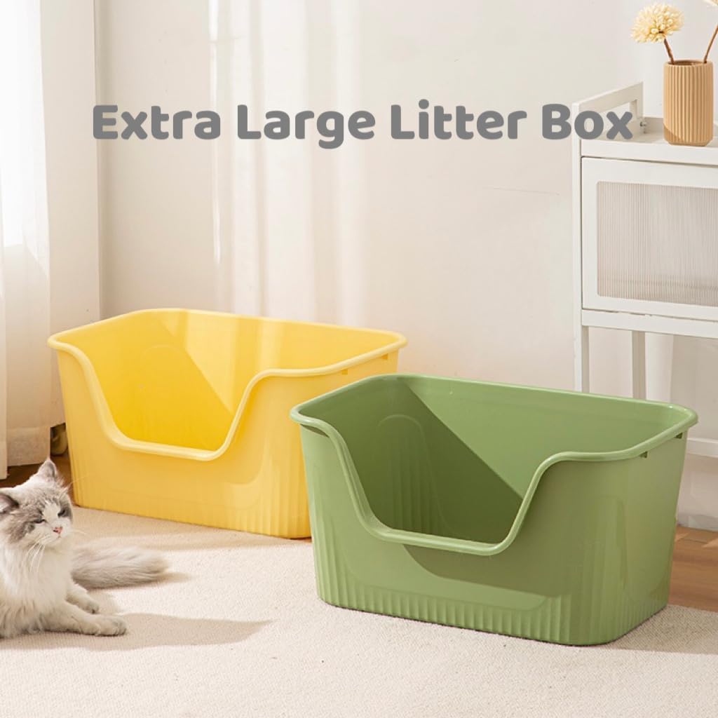 Large Cat Litter Box with High Sides and Low Entry C833420