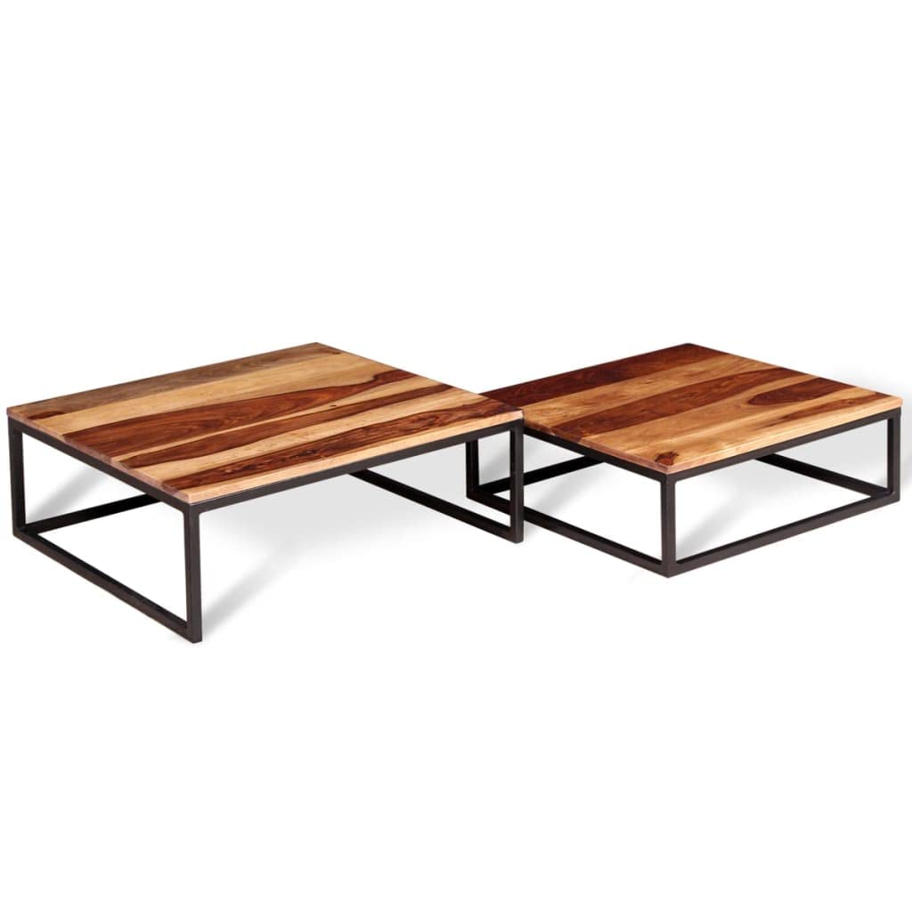 Two Piece Nesting Coffee Table Solid Sheesham Wood Z354047