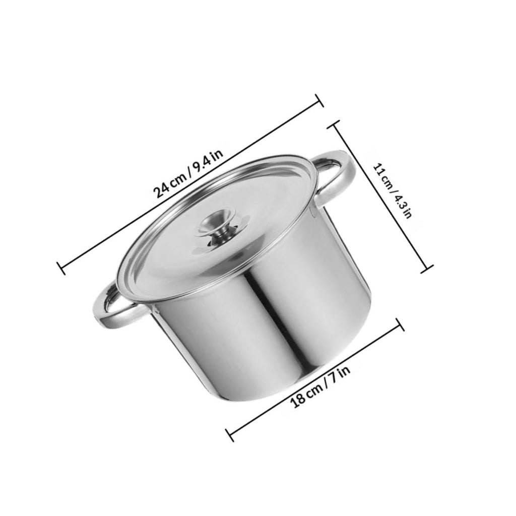 Stainless Steel Double Handle Soup Pot with Lid V189