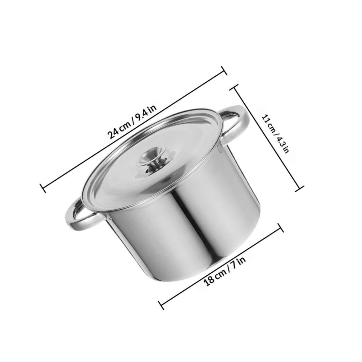Stainless Steel Double Handle Soup Pot with Lid V189