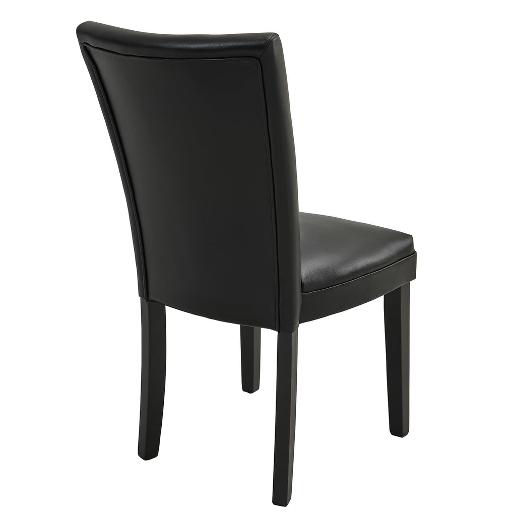 Set of 8 Black Faux Leather Upholstered Dining Chairs B444342