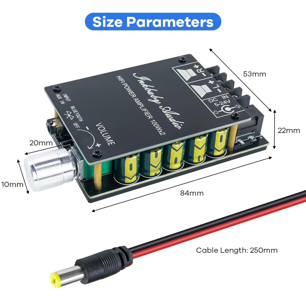 200W Bluetooth 5.0 Stereo Dual Channel Mini Amp Board D8689