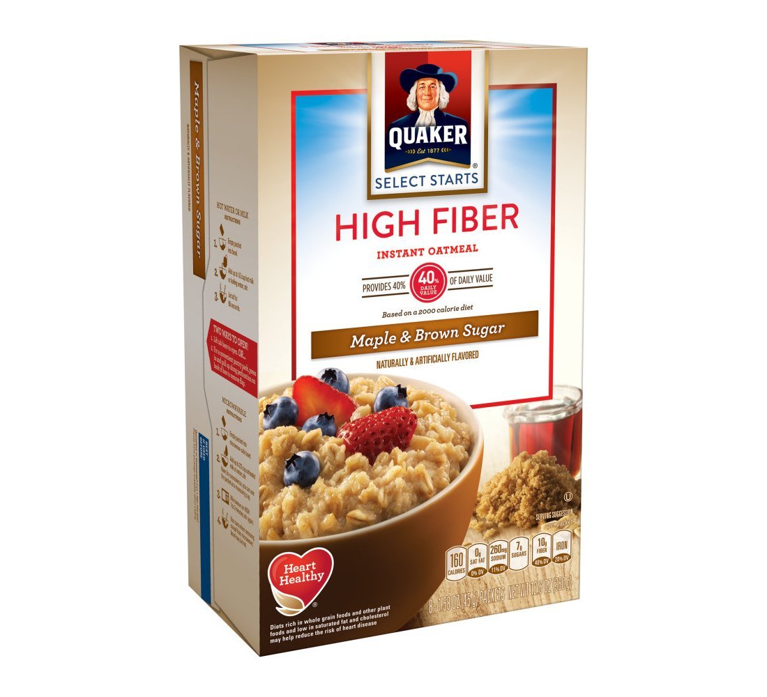Instant Oatmeal High Fiber Maple & Brown Sugar 12.6 Ounce Pack of 12 S48453