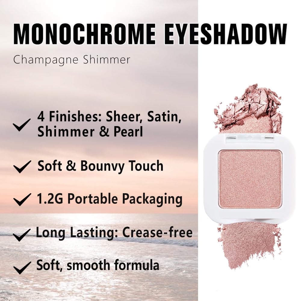 Dusty Pink Champagne Single Eyeshadow Palette L1126