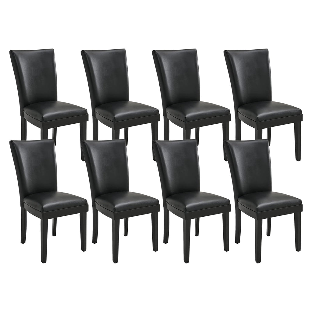 Set of 8 Black Faux Leather Upholstered Dining Chairs B444342