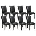 Set of 8 Black Faux Leather Upholstered Dining Chairs B444342