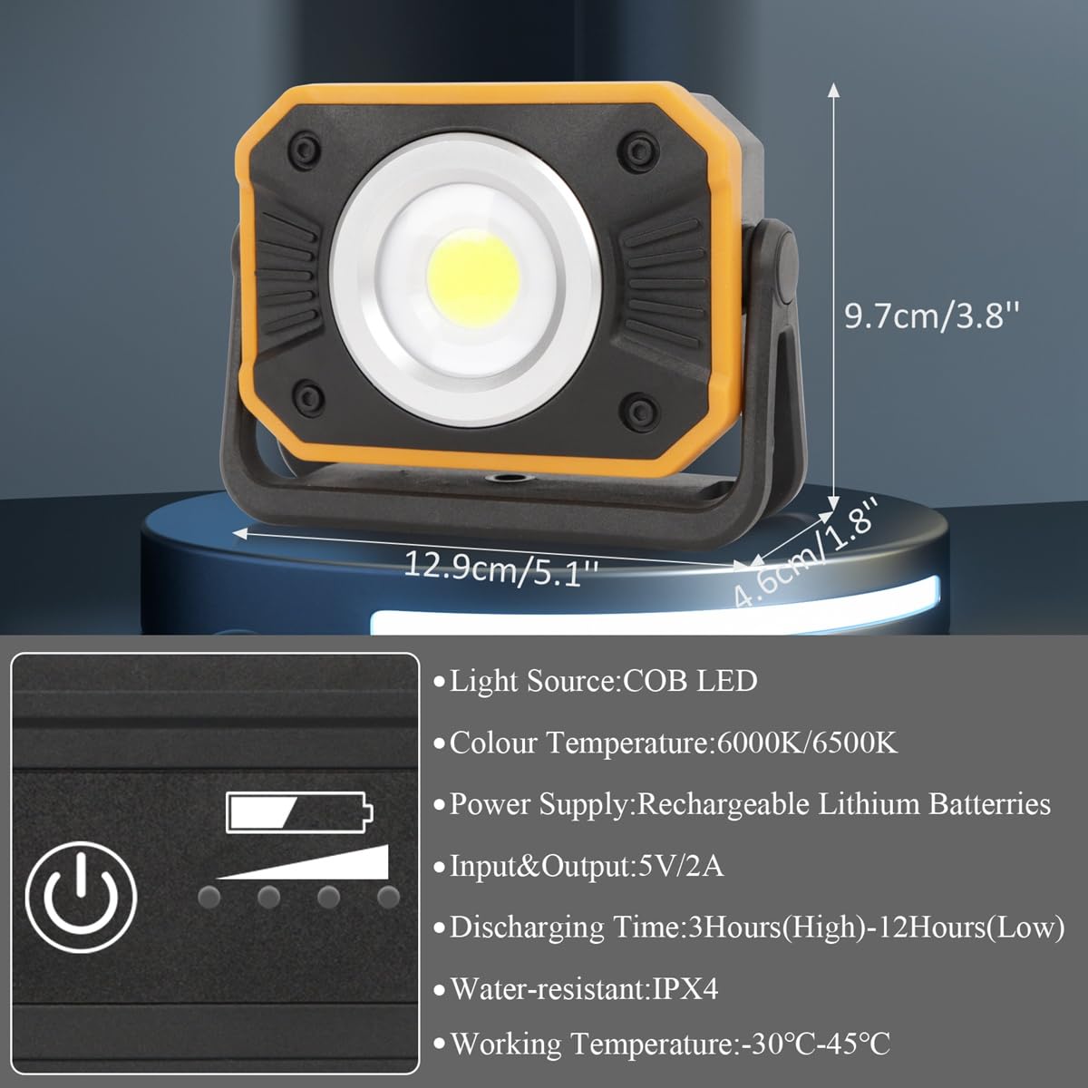 LED Work Light with Magnetic Base, 2 Pack G491