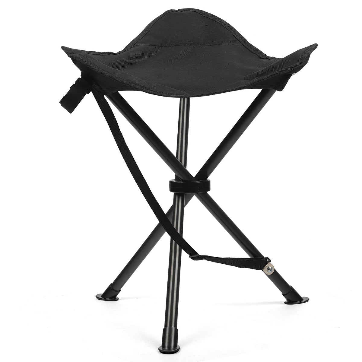 18" Black 3 Legs Folding Tripod Stool O65607