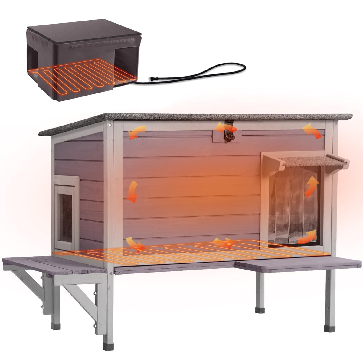 Heated Insulated Weatherproof Outdoor Cat House R120