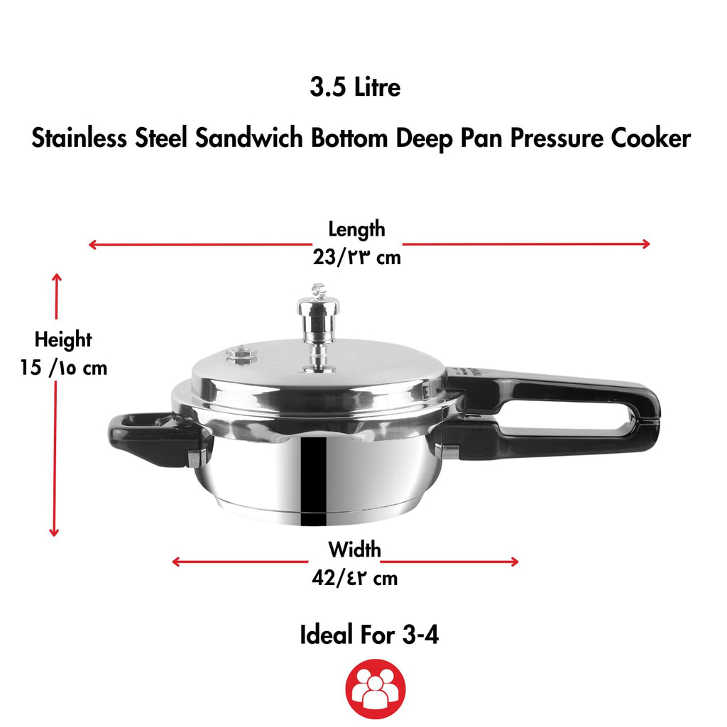 Stainless Steel 3 Litres Pressure Pan with Lid O3390