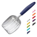 Aluminum Alloy Cat Litter Scoop with Long Handle, Medium Size, Blue Handle Z73698