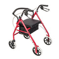 Foldable Rollator Walker with Seat & Wheels, Height Adjustable, 286lbs Weight Capacity, Red B4788