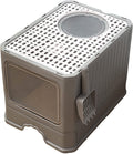 Foldable Top Entry Cat Litter Box with Lid and Scoop G8300