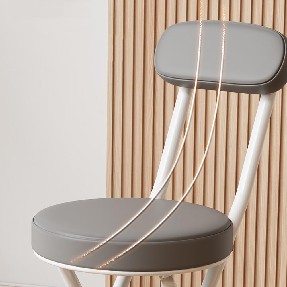Folding Stool with Cushioned Seat and Backrest G867189