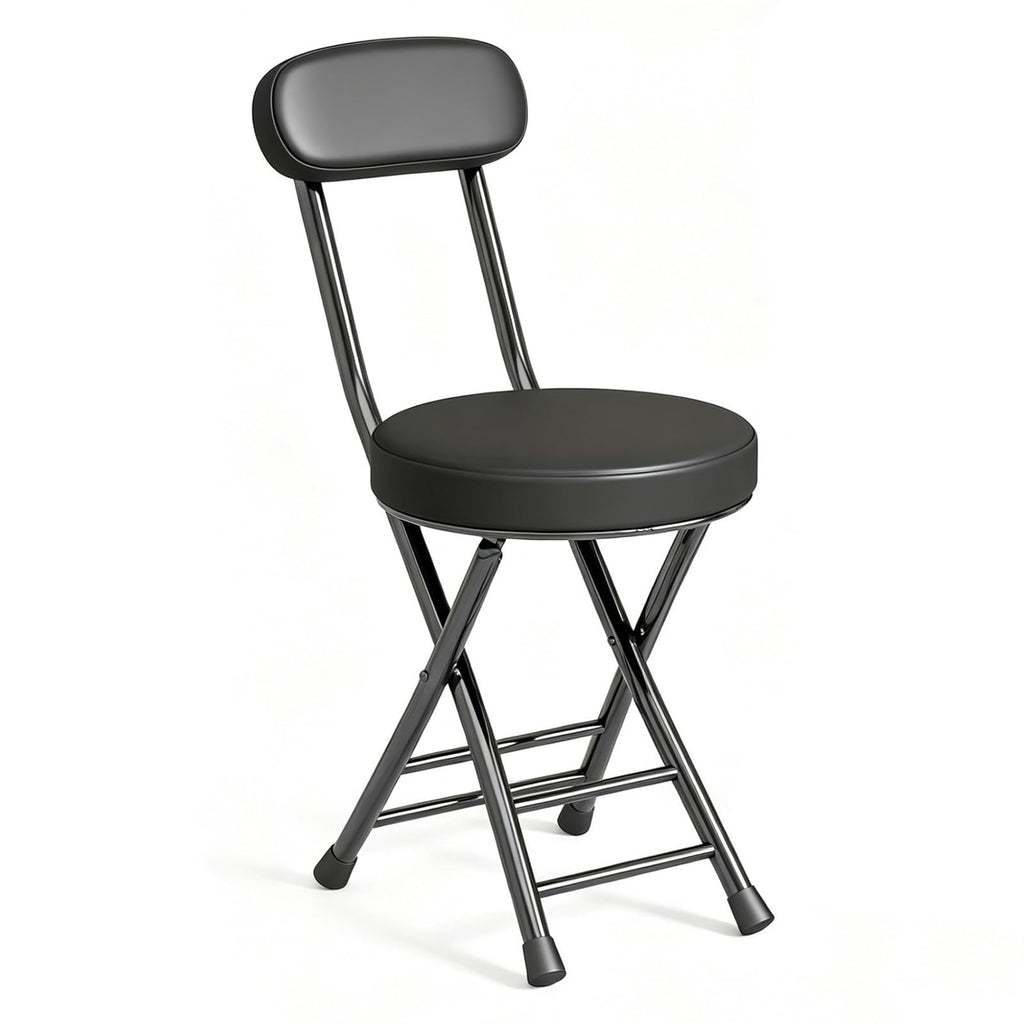 Folding Stool with Cushioned Seat and Backrest G867189