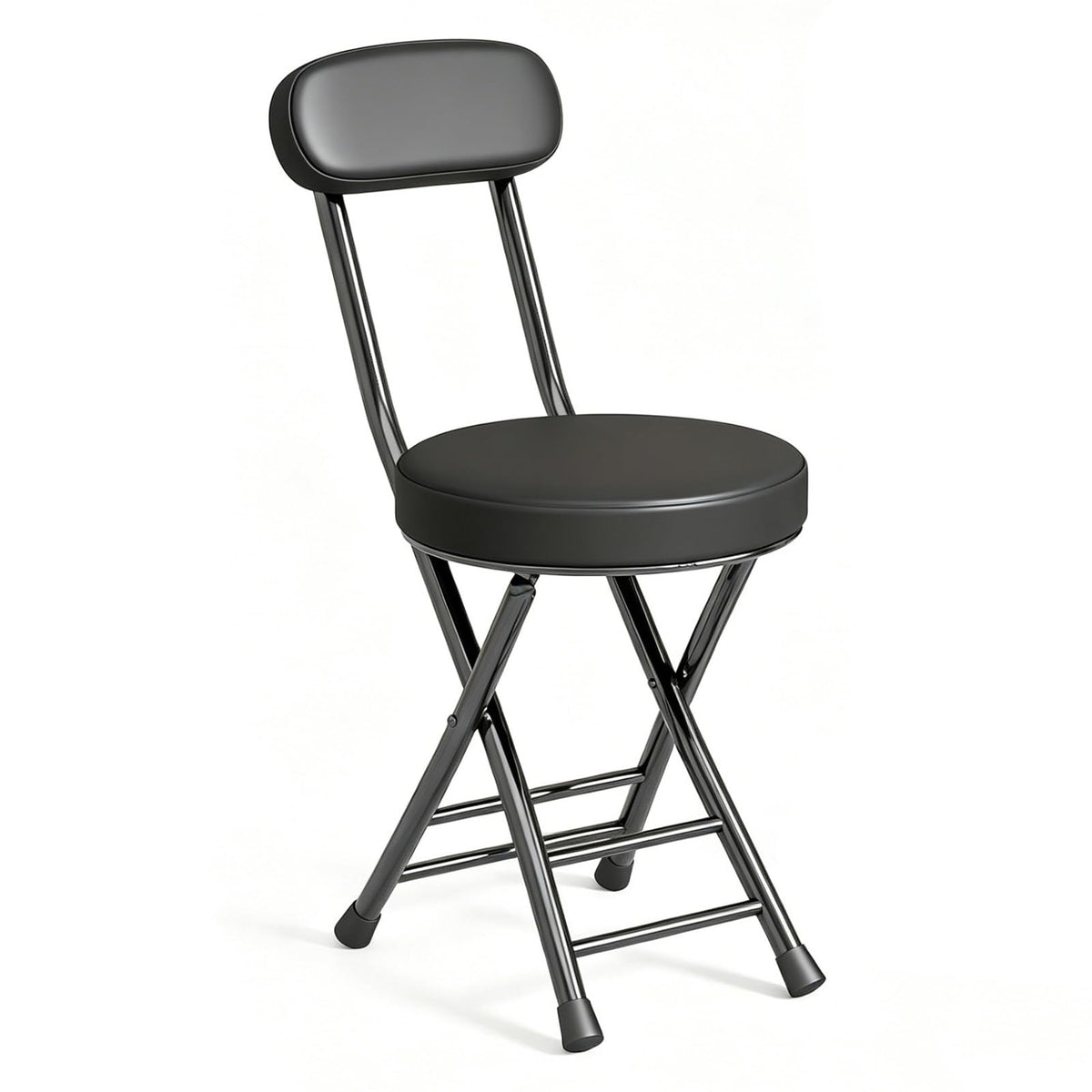 Folding Stool with Cushioned Seat and Backrest G867189