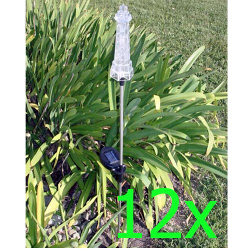 Solar Powered Lighthouse Garden Stake Color Changing Light 12 PCS S87682