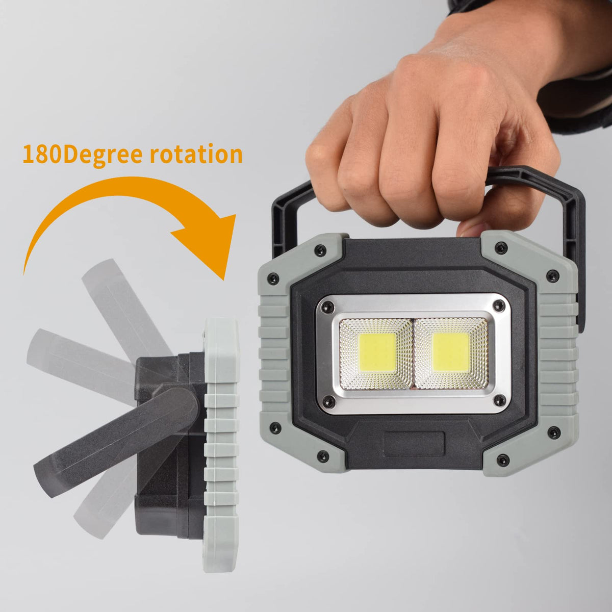 LED Work Light 2-Pack 30W 1500LM Portable Rechargeable Magnetic Base N7372