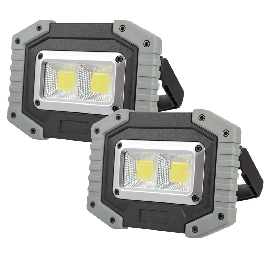 LED Work Light 2-Pack 30W 1500LM Portable Rechargeable Magnetic Base N7372