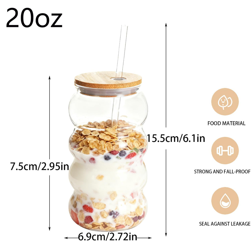 20oz Reusable Clear Plastic Tumbler with Lid and Straw, 6 Pack Q5249