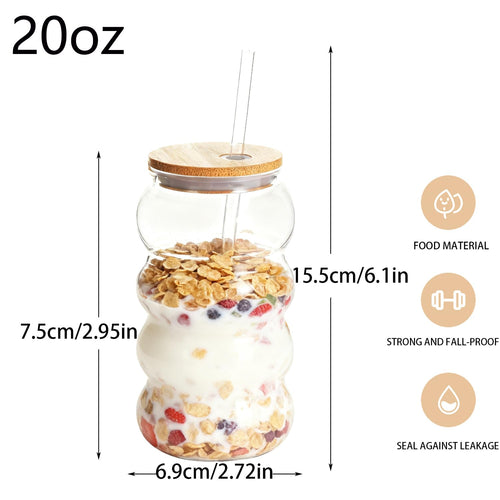 20oz Reusable Clear Plastic Tumbler with Lid and Straw, 6 Pack Q5249
