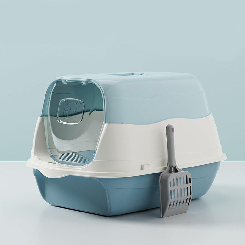 Enclosed Cat Litter Box with Lid and Scoop Q74145