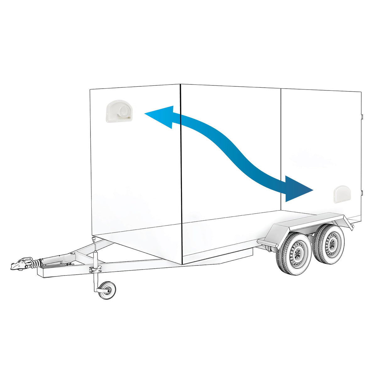 White Trailer Exterior Vent Cowl with Grill 2 Pack L4211