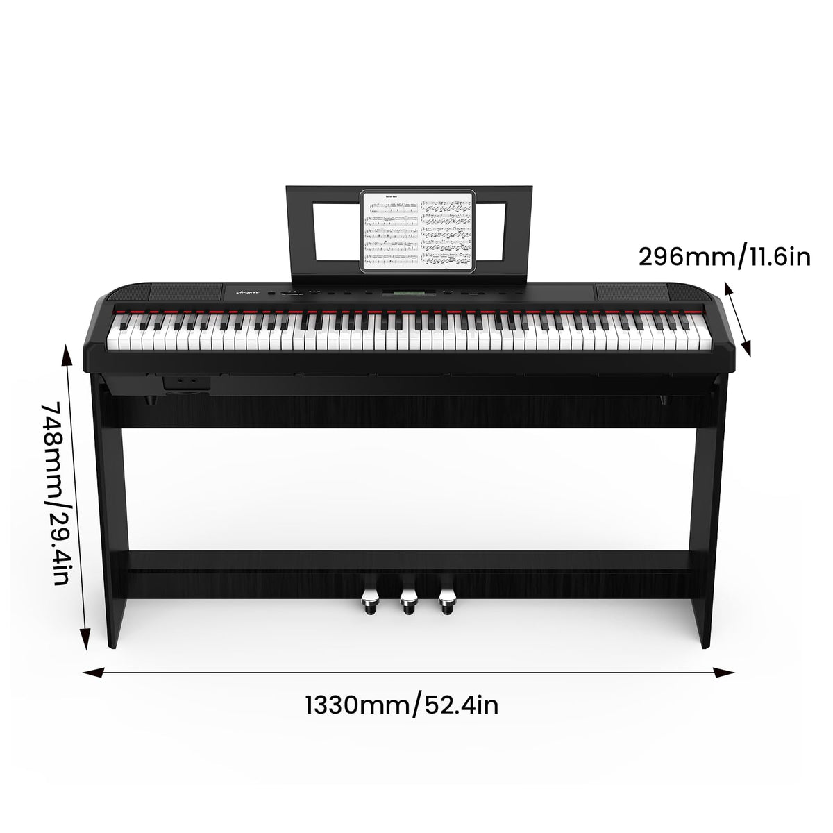 88-Key Weighted Hammer Action Digital Piano with Stand, Headphones, Carrying Case & Power Adapter G54258