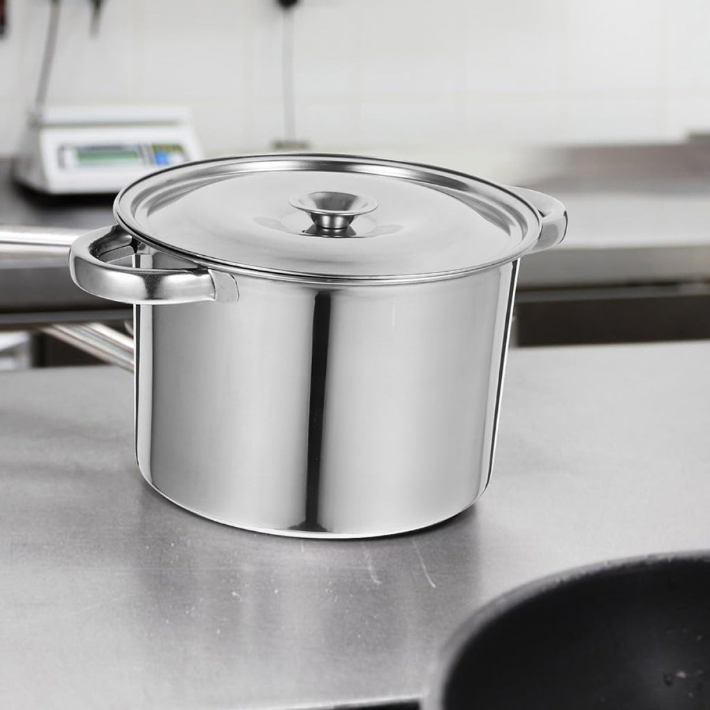 Stainless Steel Double Handle Soup Pot with Lid V189