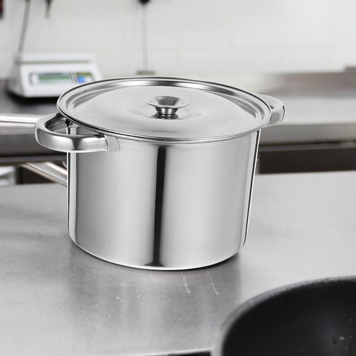 Stainless Steel Double Handle Soup Pot with Lid V189