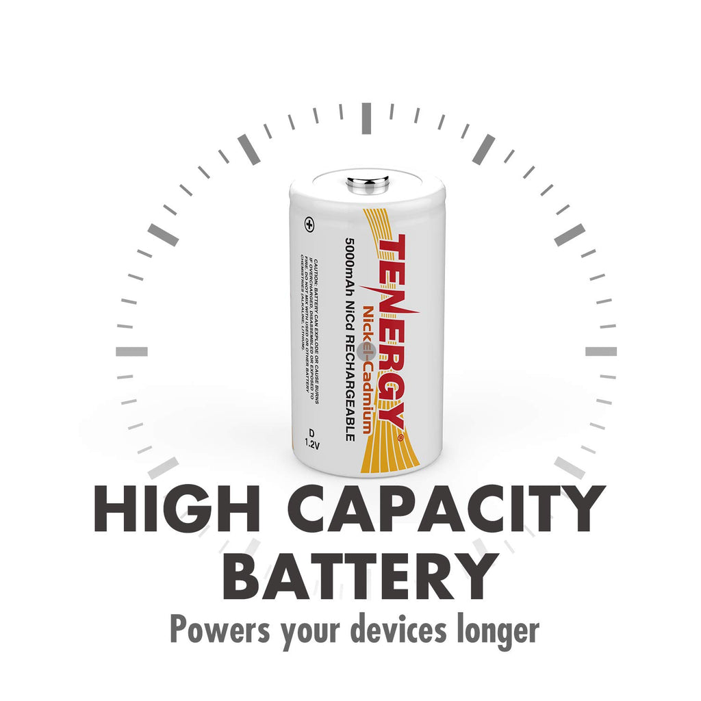 Rechargeable NiCd D Batteries and LCD Smart Charger W214