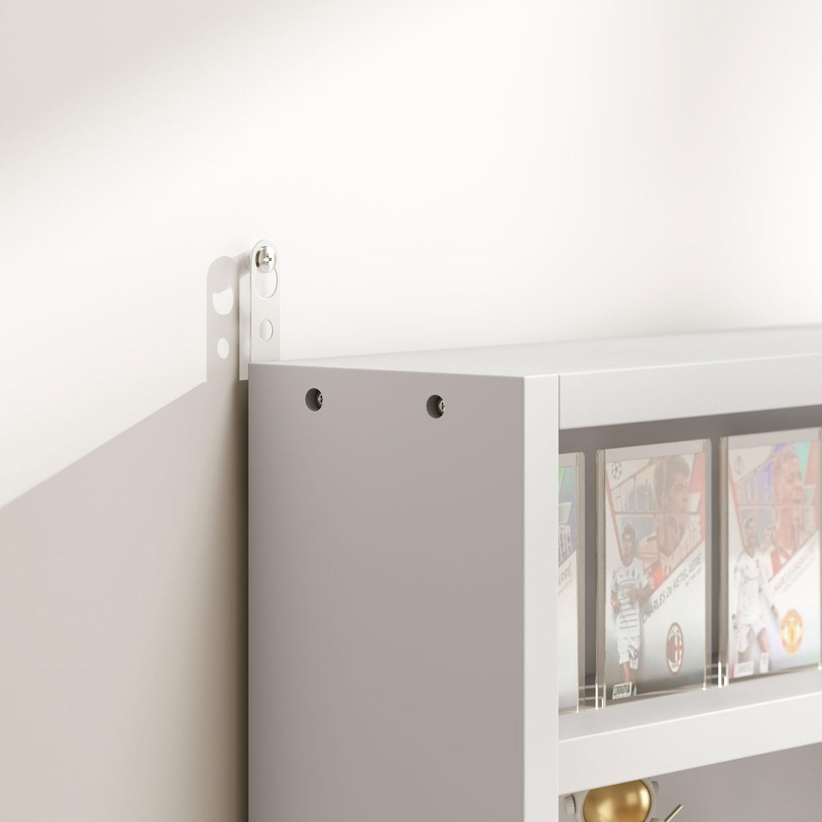 5-Tier Wall Mounted Display Cabinet with Glass Doors White X36085