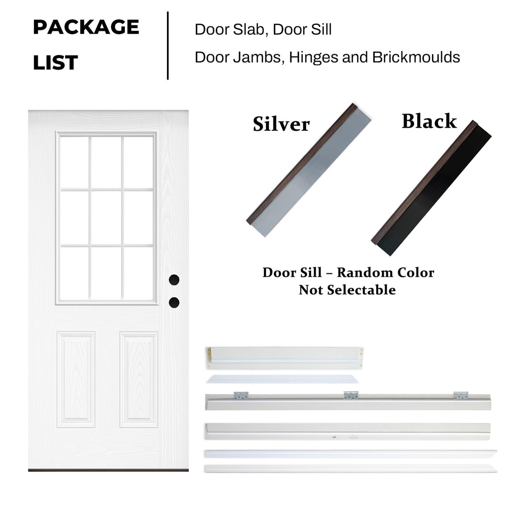 Fiberglass Exterior Door with Brickmould, 36'' x 80'' Front Entry Door C711906
