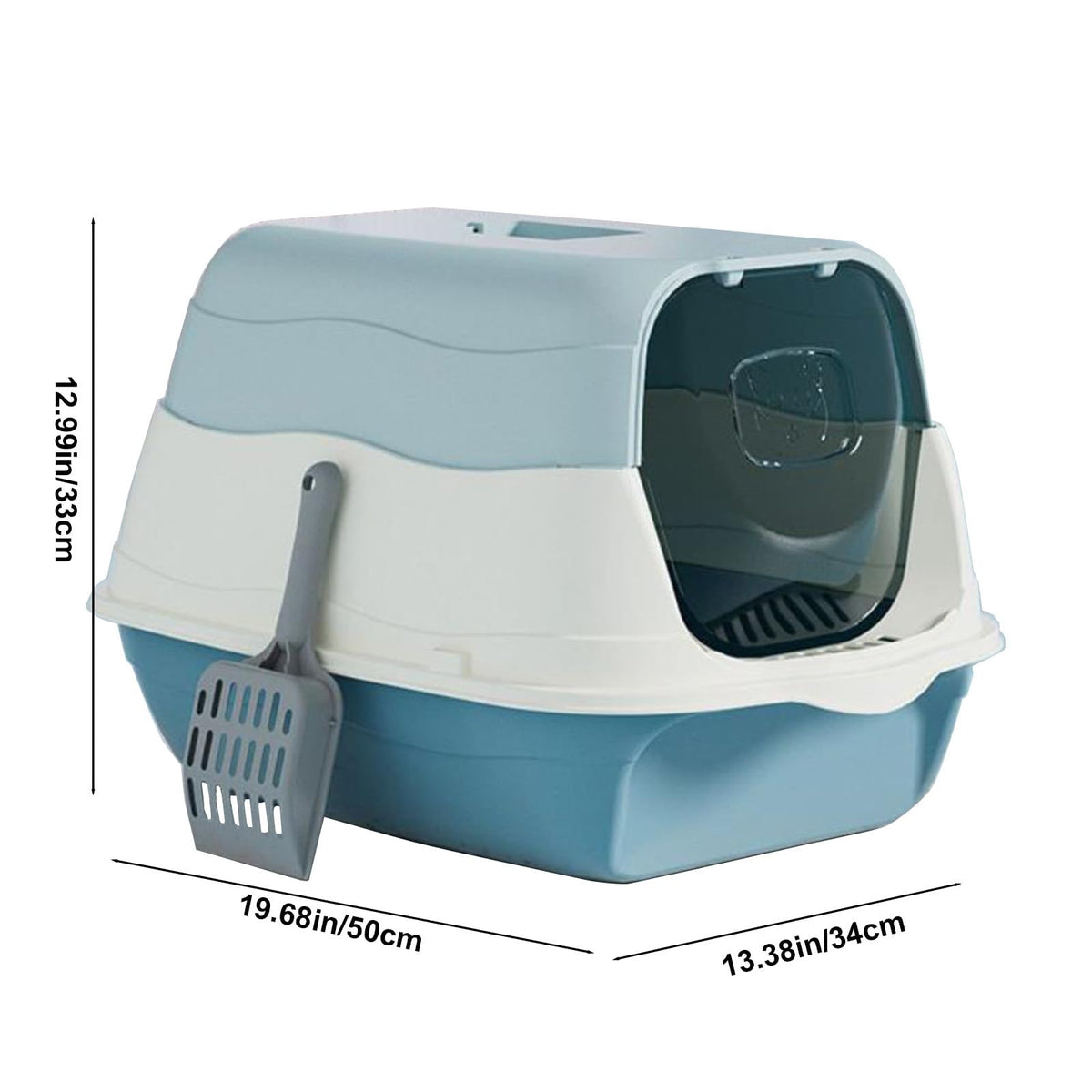 Enclosed Cat Litter Box with Lid and Scoop Q74145