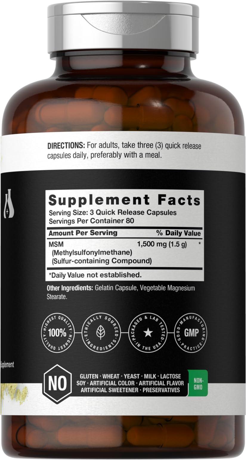 MSM Capsules 1500mg 240 Count T849