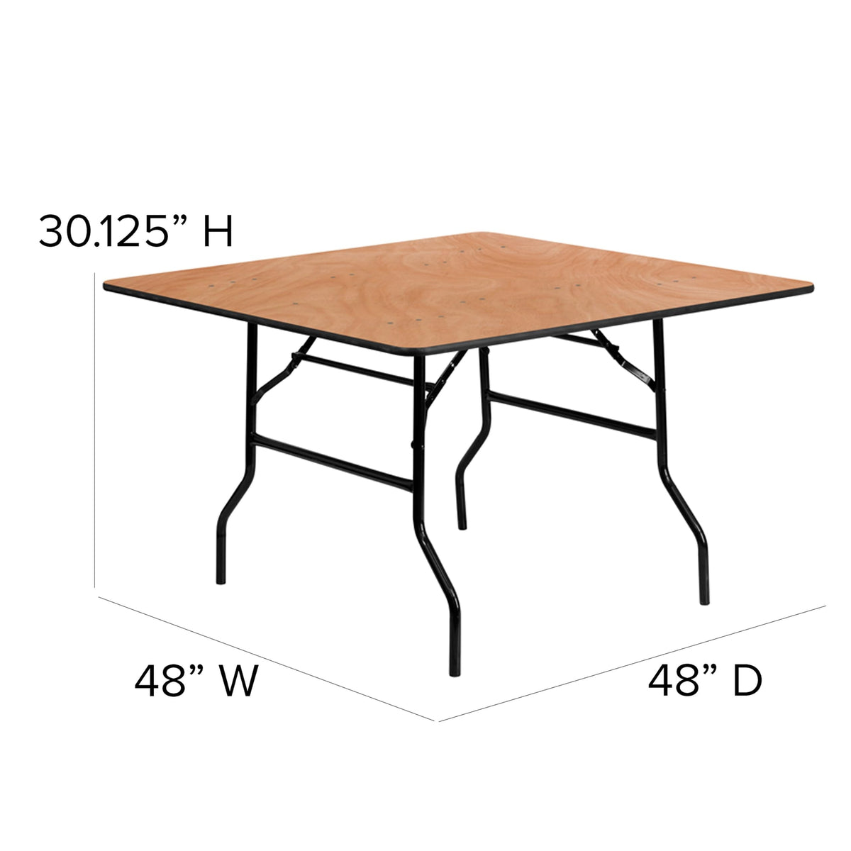 4 ft Wood Folding Square Banquet Table K594229