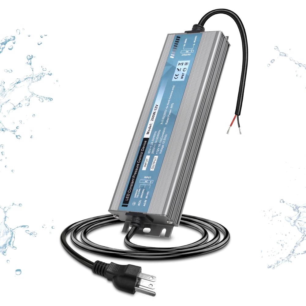 200W IP67 Waterproof LED Power Supply 85V-265V AC to 12V DC Converter P16406