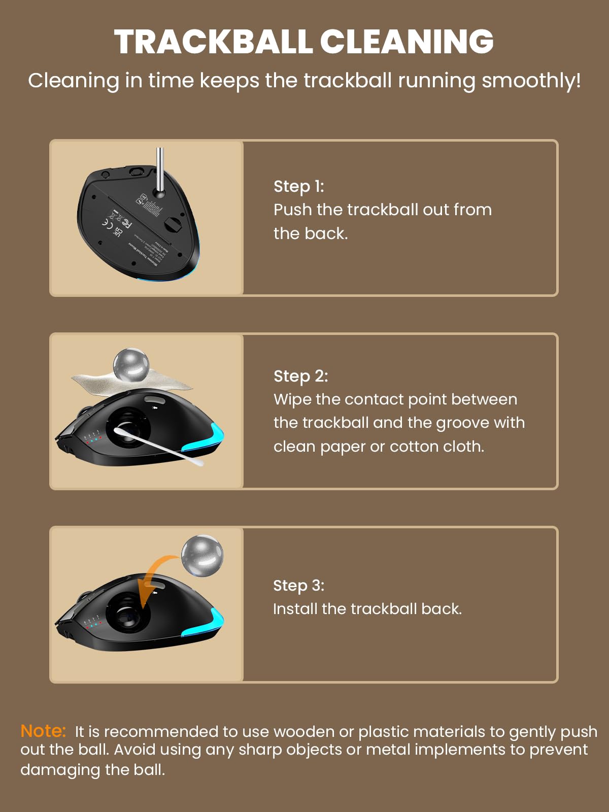 Ergonomic Wireless Trackball Mouse A352