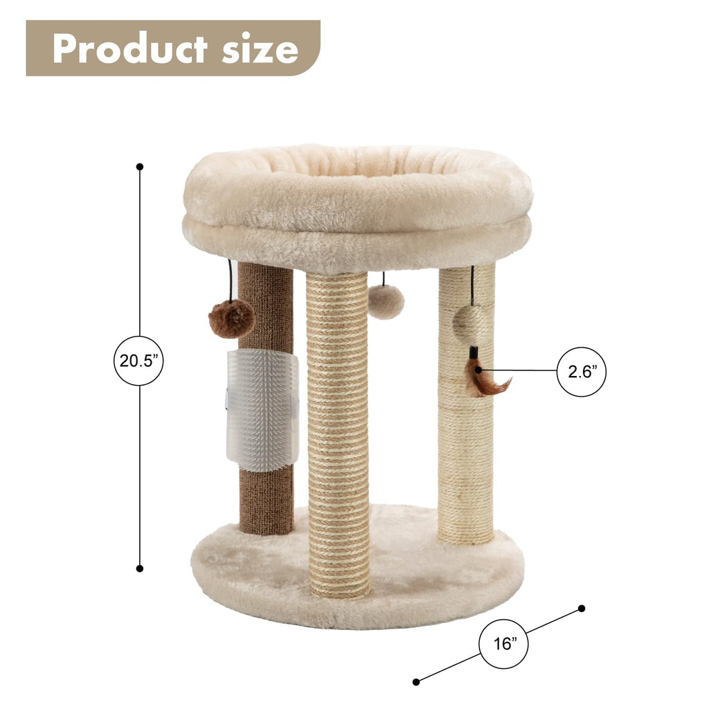 Small Cat Tree with Scratching Post and Soft Bed D24041